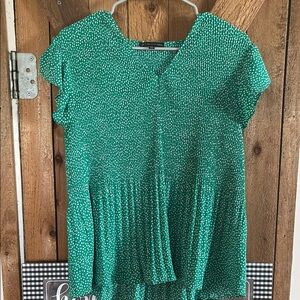 Green Polka Dot Women's Top